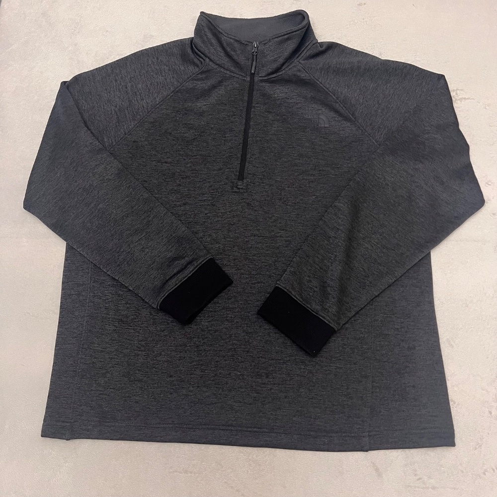 The North Face Men's Sweater  1/4 Zip Pullover Fleece Mock Neck Dark Gray  Sz XL